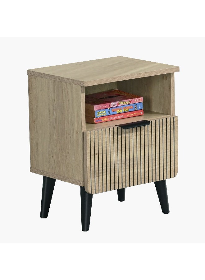 Home Box موفو-لازيرو طاولة جانبية بخزانة درج واحد ورف مفتوح - بلوط - Image 2
