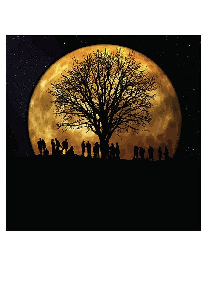 RYN Moon Themed Wall Art Yellow/Black/Blue 30x30cm - Image 2