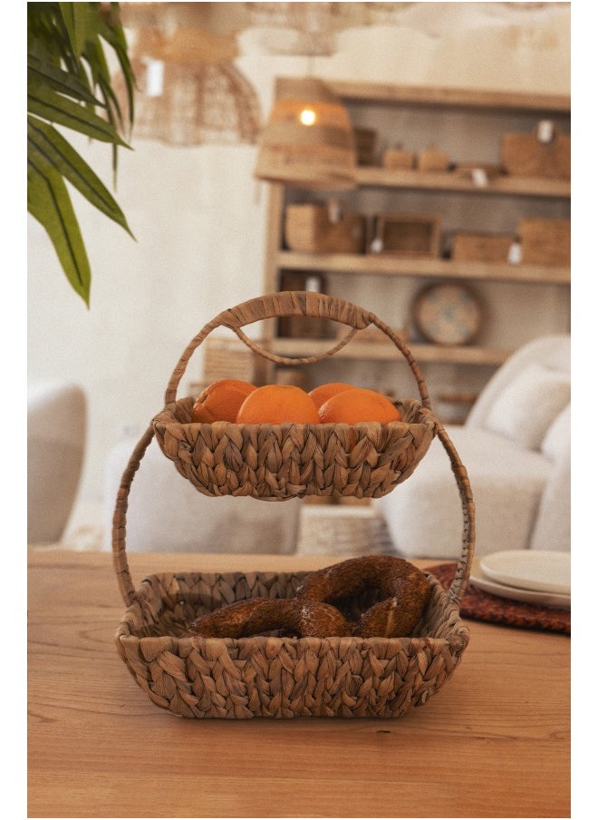 Koza Home Koza Home Meander Water Hyacinth 2 Tier Square Presentation 5120  - Image 1