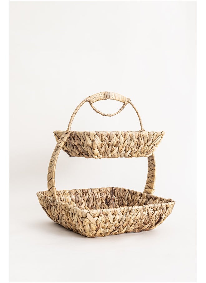 Koza Home Koza Home Meander Water Hyacinth 2 Tier Square Presentation 5120  - Image 3