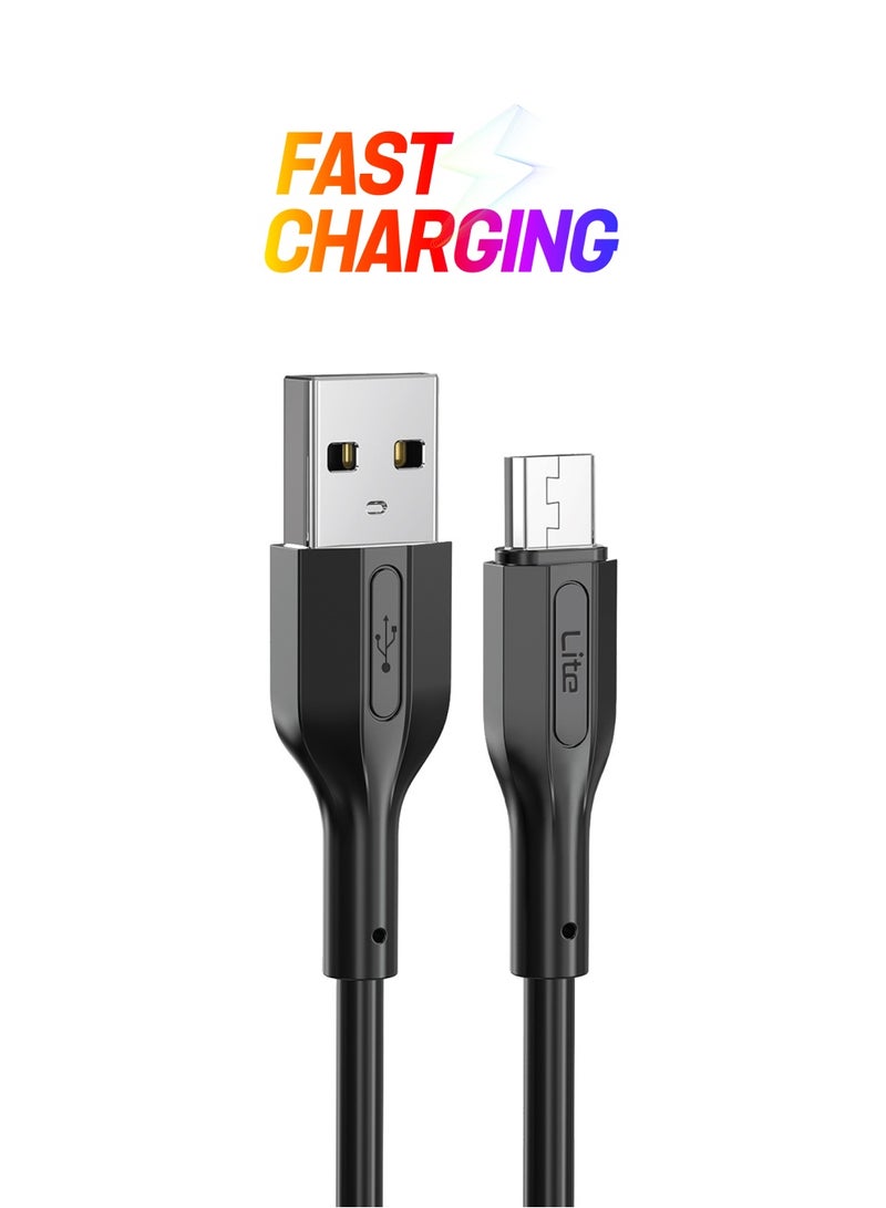 Moxedo Lite USB to Micro USB Fast Charging Cable 1M Compatible for Samsung Galaxy S7 S6 Edge J7 S5, Note 5 4, LG, HTC, Sony, Xbox One, PS4, Kindle, MP3, Tablet  (Black) - Image 1