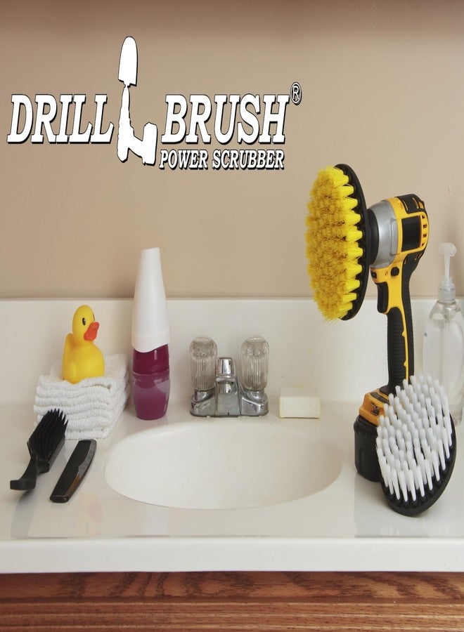Drillbrush Drill Brush - 5-inch Spin Brush Cleaning Kit - Calcium, Mineral Deposits, Soap Scum, Rust - Hard Water Stain Remover - Grout Cleaner - Shower Curtain - Bath Mat - Bathroom Accessories - Shower Door - Image 5