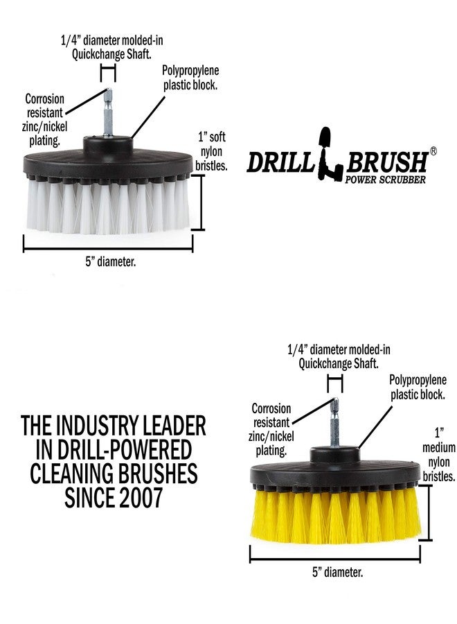Drillbrush Drill Brush - 5-inch Spin Brush Cleaning Kit - Calcium, Mineral Deposits, Soap Scum, Rust - Hard Water Stain Remover - Grout Cleaner - Shower Curtain - Bath Mat - Bathroom Accessories - Shower Door - Image 4
