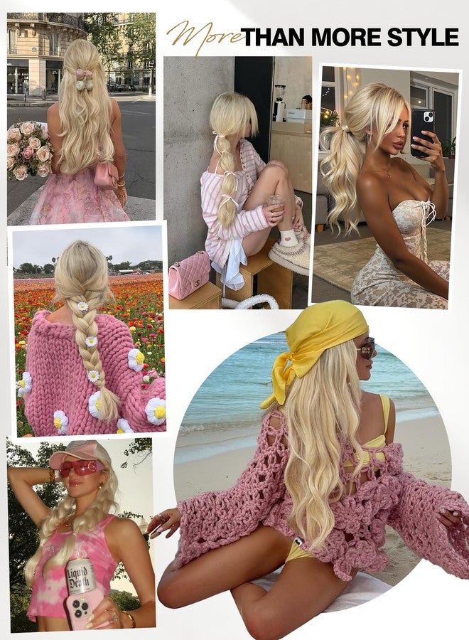 WIGER Mixed Blonde Long Wavy Wigs Middle Part Curly Wavy Layered Wig Glueless TALOS Synthetic Heat Resistant Fiber Wig for Women Cosplay Party Christmas (Blonde) - Image 5