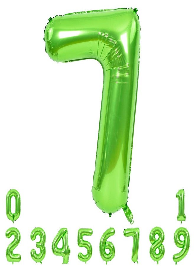 TONIFUL 40 Inch Large Green Numbers Balloons 0-9, Number 7 Digital 7 Helium Balloons, Foil Mylar Big Number Balloons for Birthday Party Anniversary Supplies Decorations - Image 1