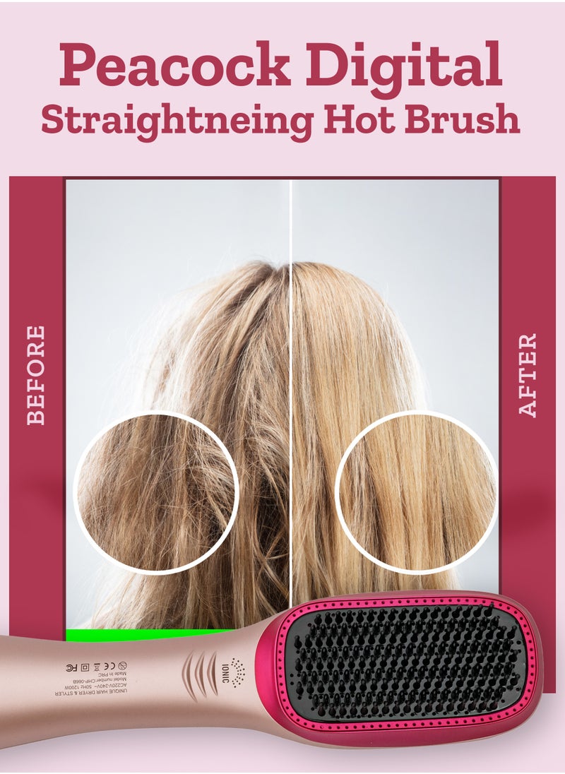 Couture Hair Pro - One Step Hot Air Brush - 1200 Watts Professional Styler Blow Dryer With Anti-Scald Comb - Ceramic Ionic Hair Dryer Peach - Image 1