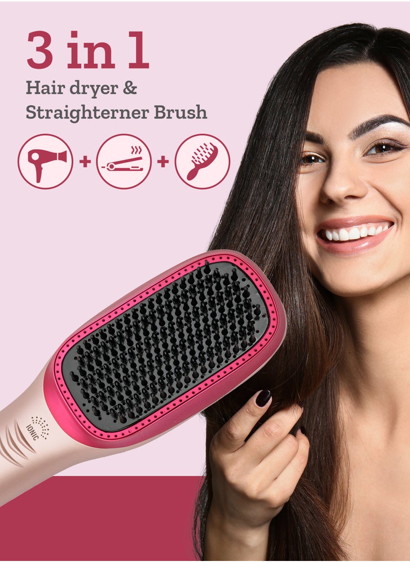 Couture Hair Pro - One Step Hot Air Brush - 1200 Watts Professional Styler Blow Dryer With Anti-Scald Comb - Ceramic Ionic Hair Dryer Peach - Image 1