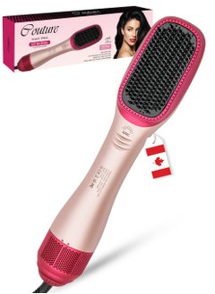 Couture Hair Pro فرشاة الهواء الساخن بخطوة واحدة - مجفف شعر احترافي بقدرة 1200 وات مع مشط مضاد للحرق - مجفف شعر أيوني من السيراميك بلون الخوخ  - Image 1