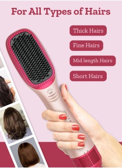 Couture Hair Pro فرشاة الهواء الساخن بخطوة واحدة - مجفف شعر احترافي بقدرة 1200 وات مع مشط مضاد للحرق - مجفف شعر أيوني من السيراميك بلون الخوخ  - Image 3