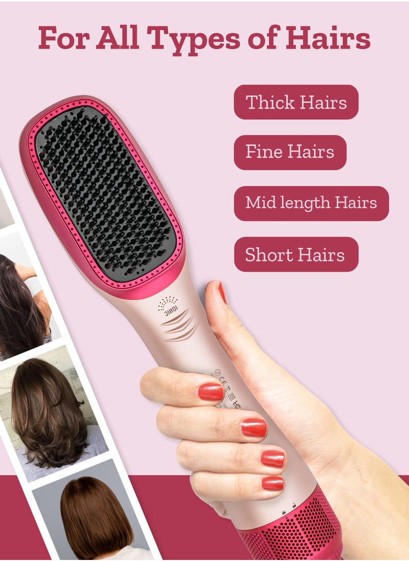 Couture Hair Pro - One Step Hot Air Brush - 1200 Watts Professional Styler Blow Dryer With Anti-Scald Comb - Ceramic Ionic Hair Dryer Peach - Image 1