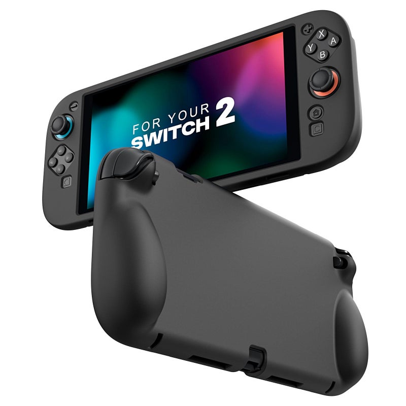 Moko Silicone Protective Case for Nintendo Switch 2 (2025) - Soft Flexible Skin Cover | Ergonomic Grip, Shock-Absorption & Anti-Scratch, Black (Non-Dockable) - Image 1