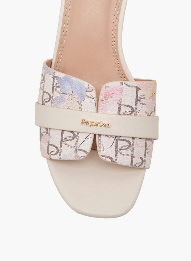 Paprika Women Printed Kitten Heel Sandals - Image 4