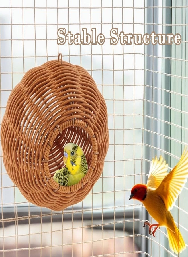 VTurboWay Rattan Bird Nest Chew Resistant Nest House Parrot Egg Laying and Breeding Nest for Bird Parrot Cockatiel Budgie Parakeet Finch Canary (Double Entrance) - Image 4