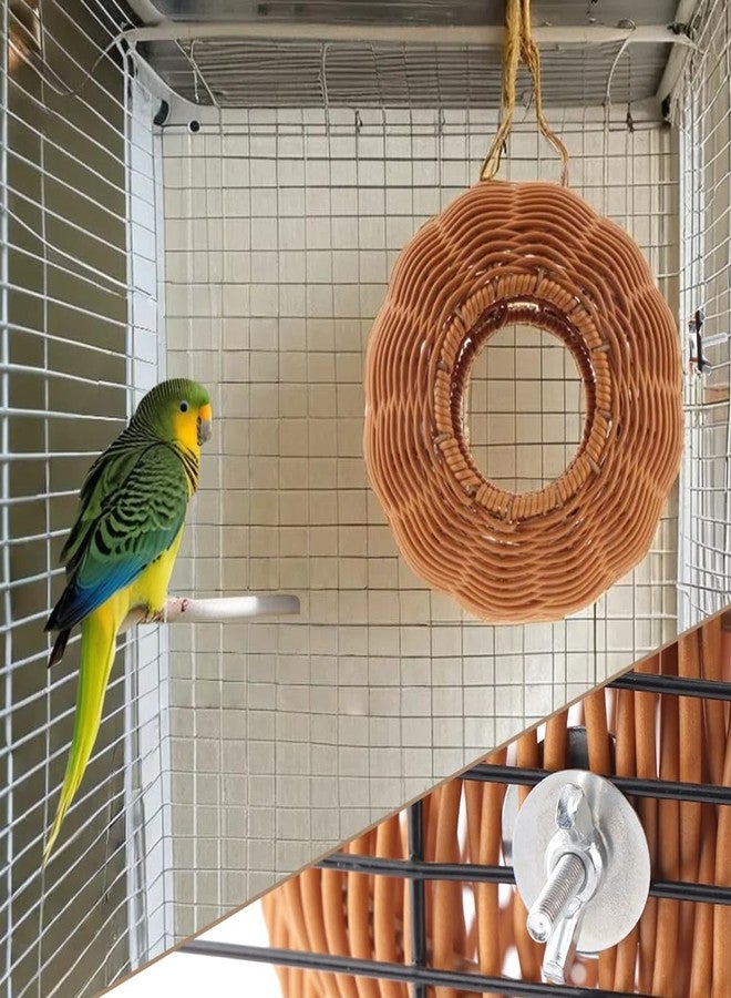 VTurboWay Rattan Bird Nest Chew Resistant Nest House Parrot Egg Laying and Breeding Nest for Bird Parrot Cockatiel Budgie Parakeet Finch Canary (Double Entrance) - Image 5