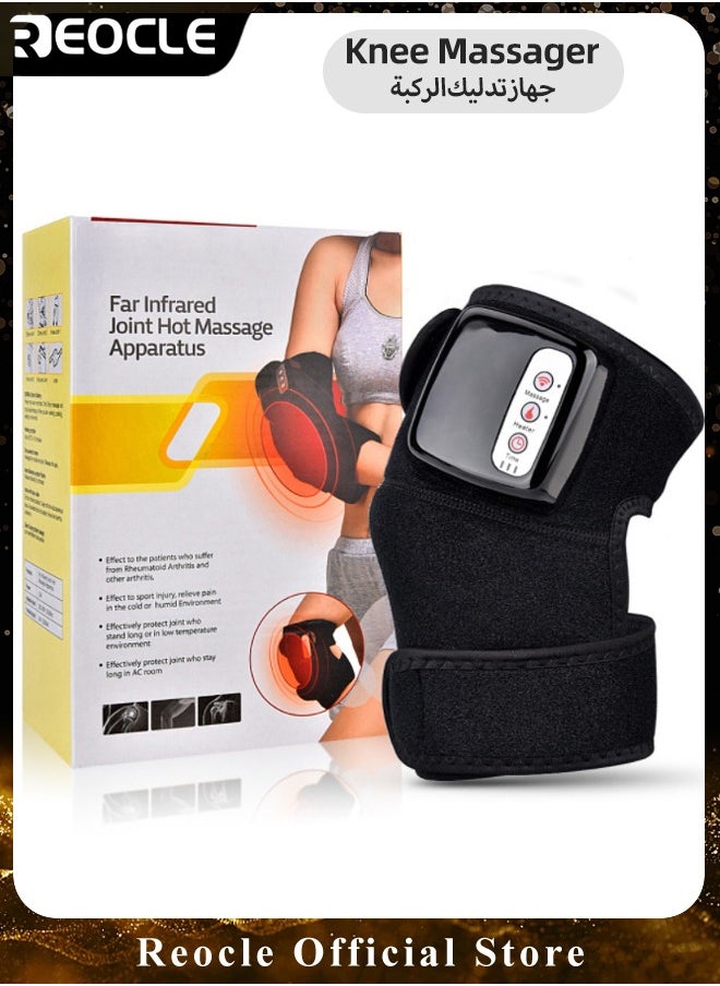 REOCLE - Heated Knee Brace Wrap with Massage Vibration Knee Massager with Heating Pad for Knee Leg Massager for Stress Relief - Image 1