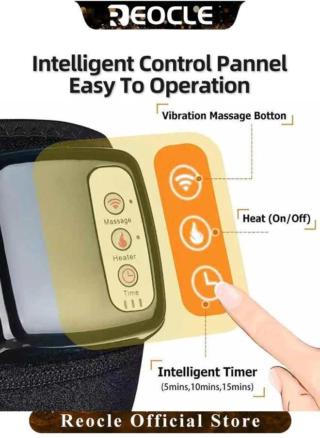 REOCLE - Heated Knee Brace Wrap with Massage Vibration Knee Massager with Heating Pad for Knee Leg Massager for Stress Relief - Image 1