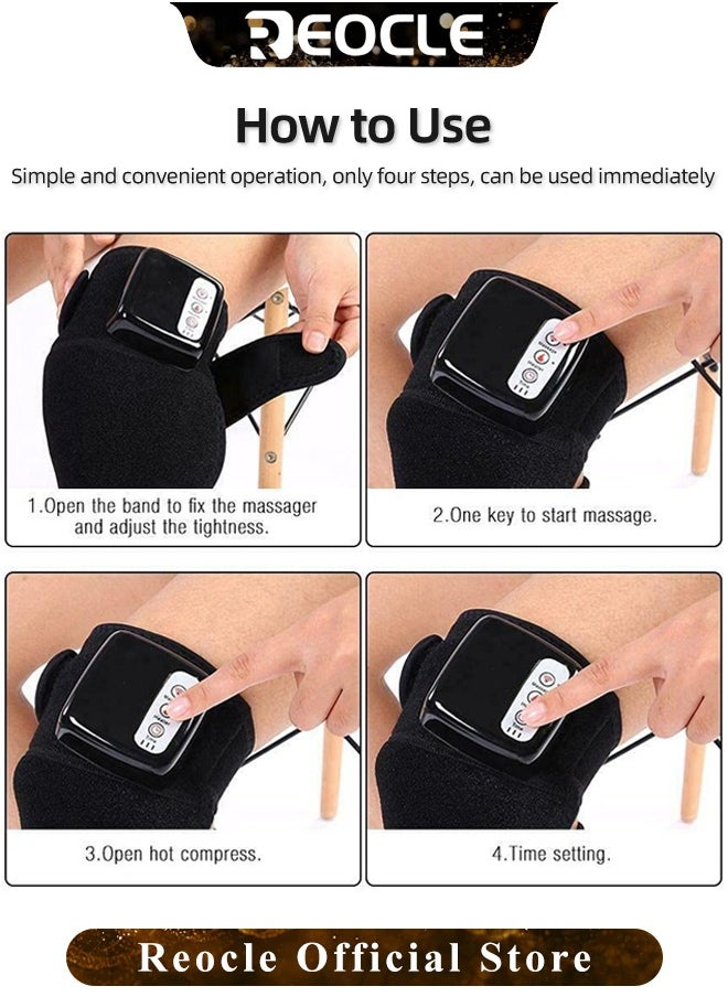 REOCLE - Heated Knee Brace Wrap with Massage Vibration Knee Massager with Heating Pad for Knee Leg Massager for Stress Relief - Image 1