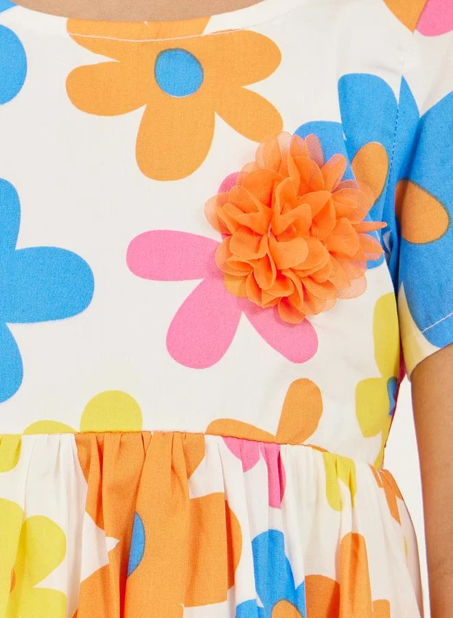 Styli Floral Fit-and-Flare Dress