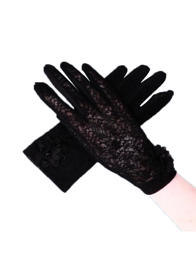 Summer Women Sun UV Protection Lace Gloves Ladies Short Driving Gloves Touch Screen - Image 2