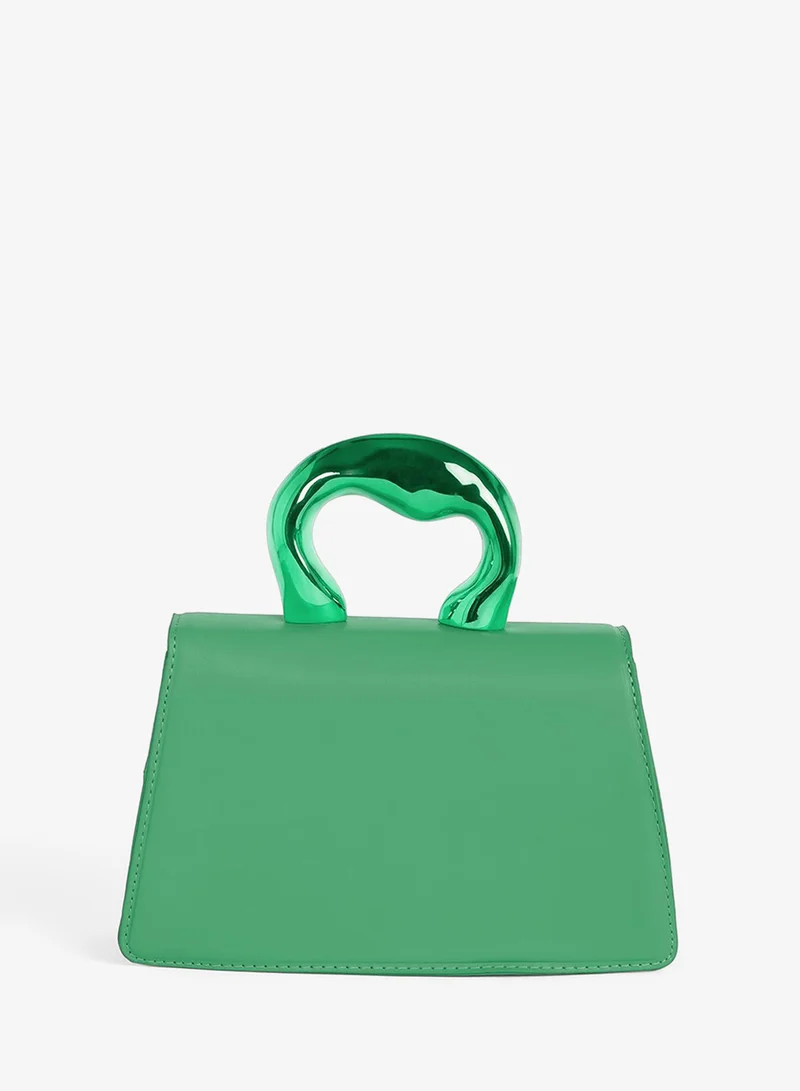Haute Sauce  The Caldera Gloss Hand Bag - Shamrock Green for Women | Best Price UAE