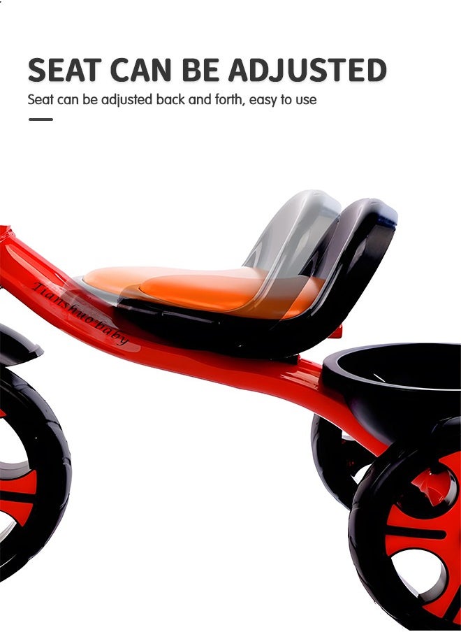 GROIC Kids Tricycles, Kids Trike Tricycles Toddler Bike with Basket, Baby Balance Bike with Adjustable Seat, Non-Slip Tires, Riding Toy for Training Motor Skills, Learning Balance  - Image 5