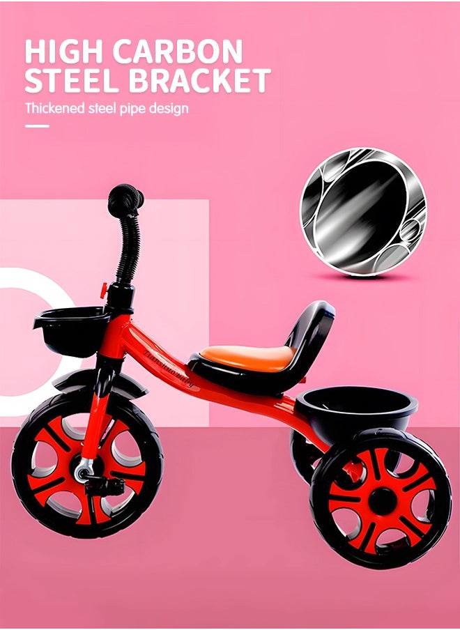 GROIC Kids Tricycles, Kids Trike Tricycles Toddler Bike with Basket, Baby Balance Bike with Adjustable Seat, Non-Slip Tires, Riding Toy for Training Motor Skills, Learning Balance  - Image 2