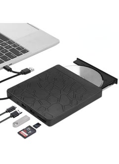 Y&D External DVD Drive for Laptop, USB 3.0 Type-C CD +/-RW Burner Optical Disk Drive, Portable CD/DVD ROM Writer Reader with 2 Card Slot& 3 Port, Desktop Windows 10/8/7 Linux OS Apple  - Image 1