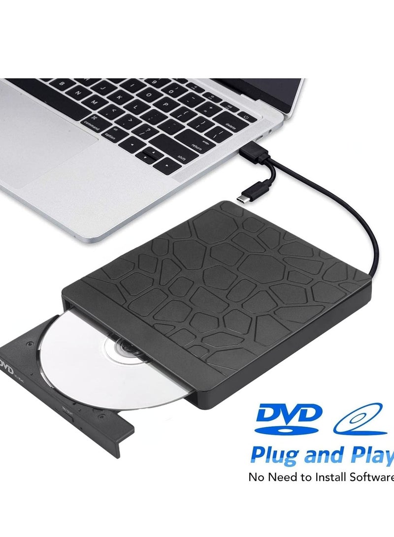 Y&D External DVD Drive for Laptop, USB 3.0 Type-C CD +/-RW Burner Optical Disk Drive, Portable CD/DVD ROM Writer Reader with 2 Card Slot& 3 Port, Desktop Windows 10/8/7 Linux OS Apple - Image 3