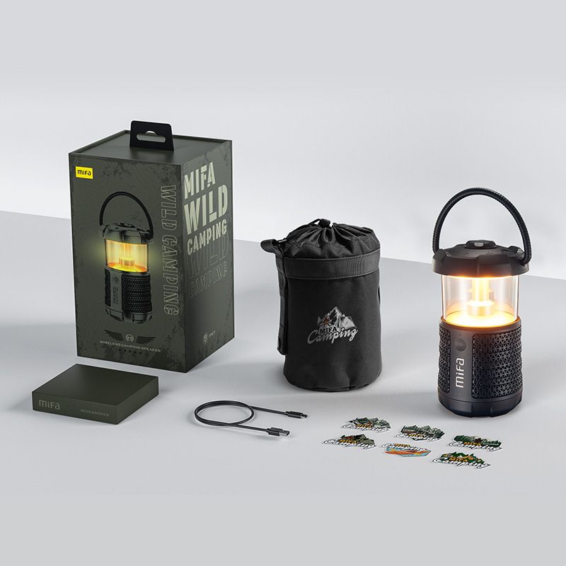 Mifa WildCamping Outdoor Mini Bluetooth Speaker with 360 RGB Light, 38H Playtime, 360-Degree Lantern, Black - Image 3