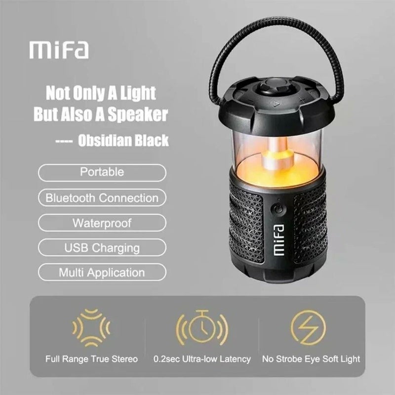 Mifa WildCamping Outdoor Mini Bluetooth Speaker with 360 RGB Light, 38H Playtime, 360-Degree Lantern, Black - Image 2