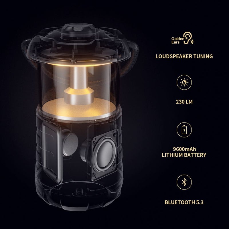 Mifa WildCamping Outdoor Mini Bluetooth Speaker with 360 RGB Light, 38H Playtime, 360-Degree Lantern, Black - Image 5