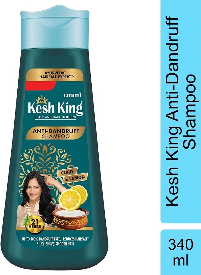 Kesh King Ayurvedic Anti-Dandruff Shampoo Soothes itchy Scalp 21 Herbs Curd & Lemon 340 ml - Image 1