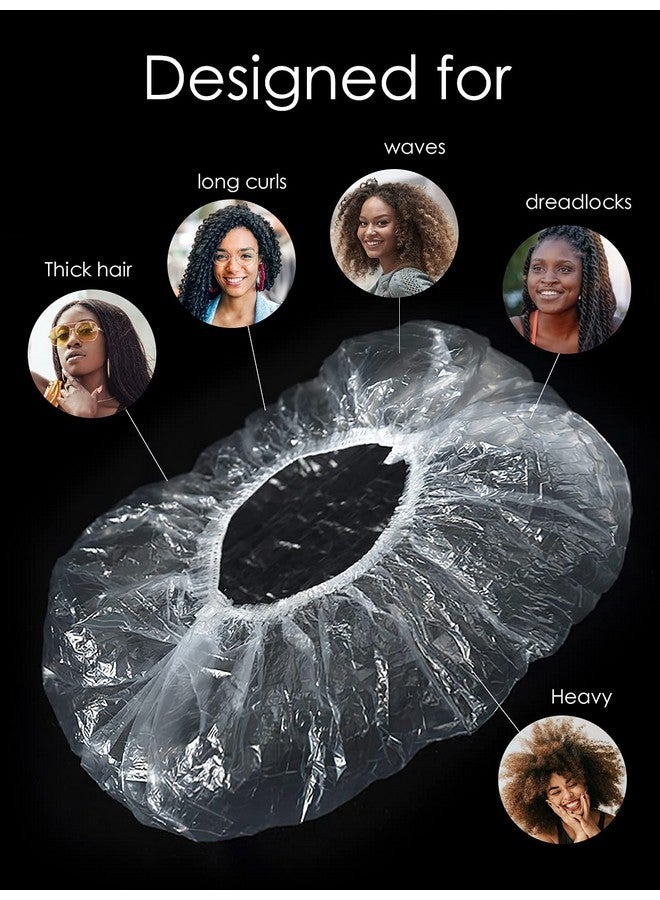 Yuest 10Pcs Disposable Large Shower Cap for Long Braids Women XL Oversized Disposable Plastic Shower Cap for Long Dreadlocks Processing Cap for Locs Big Plastic Shower Cap for Black Women Hair Treatment - Image 5