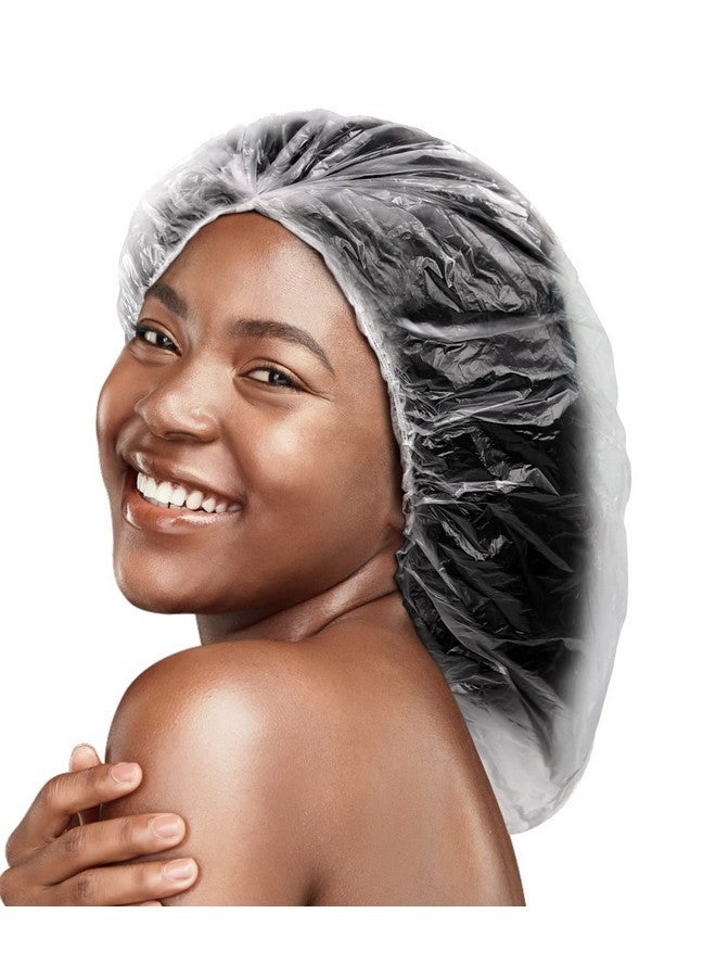 Yuest 10Pcs Disposable Large Shower Cap for Long Braids Women XL Oversized Disposable Plastic Shower Cap for Long Dreadlocks Processing Cap for Locs Big Plastic Shower Cap for Black Women Hair Treatment - Image 1