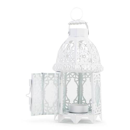 Zingz & Thingz Fancy Antique Style Candle Lantern Holder, Decorative Light Home Decor, 13" Tall, Lantern with Stand - Image 3
