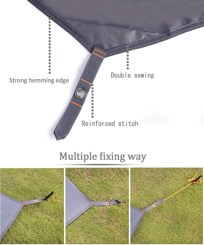 HIKEMAN Hexagonal Tent Footprint,1-4 Person Ultralight Waterproof Tent Tarp Ground Sheet Mat with 6 Tent Stakes for Camping Hiking Picnic Backpacking(M) - Image 2
