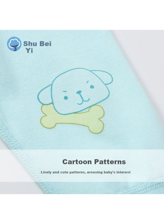 Shu Beiyi Shubeyi 2-pack Baby High-waist Pants, Children's Tummy Protection Trousers, Warm Baby Sleep Pants, Spring Style, Boys And Girls Autumn Pants, Green, Size 80 - Image 2