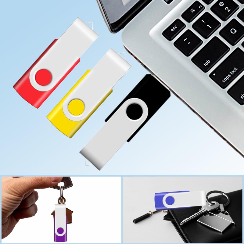 JBOS 2GB USB Flash Drive 10 Pack JBOS 2 GB USB Drives Memory Stick Swivel 2G Thumb Drives Gig Stick USB2.0 Pen Drive for Date Storage, 2 Gig UBS Flash Drive, Zip Drive, Jump Drive, USB Stick, Mixed Color - Image 2