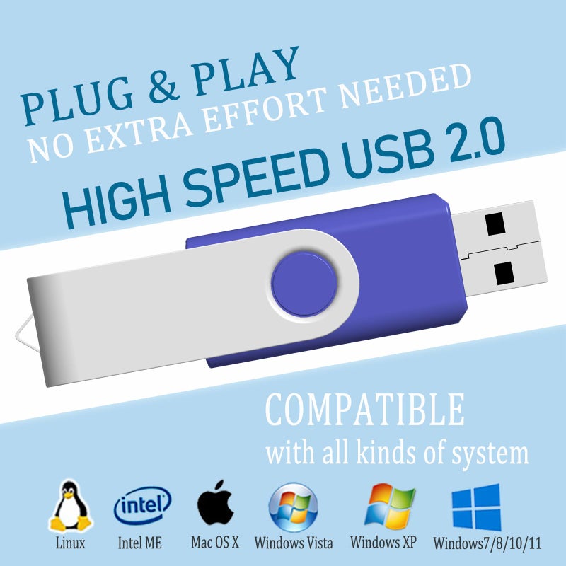 JBOS 2GB USB Flash Drive 10 Pack JBOS 2 GB USB Drives Memory Stick Swivel 2G Thumb Drives Gig Stick USB2.0 Pen Drive for Date Storage, 2 Gig UBS Flash Drive, Zip Drive, Jump Drive, USB Stick, Mixed Color - Image 4