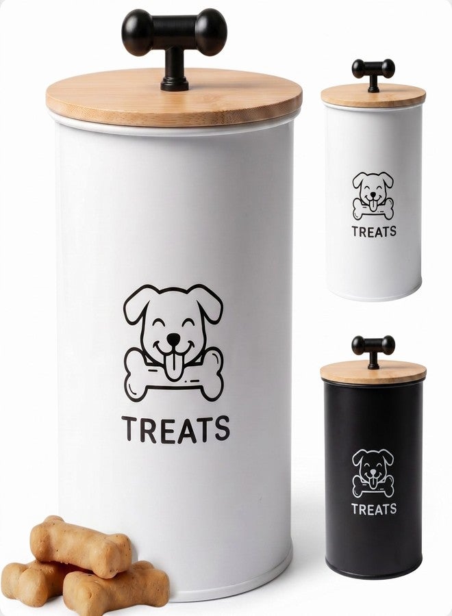 HB Design Co. Dog Treat Container Airtight, 4.6"W x 6"H, Powder Coated, 6 Cup Capacity - Image 1