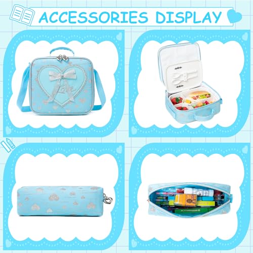 Meetbelify Kids Backpacks for Girls Backpacks for School Kids Canvas Travel Laptop Backpack with Lunch Box for Elementary Students Girls Back to School Bookbag Ages 8-10 - Image 5