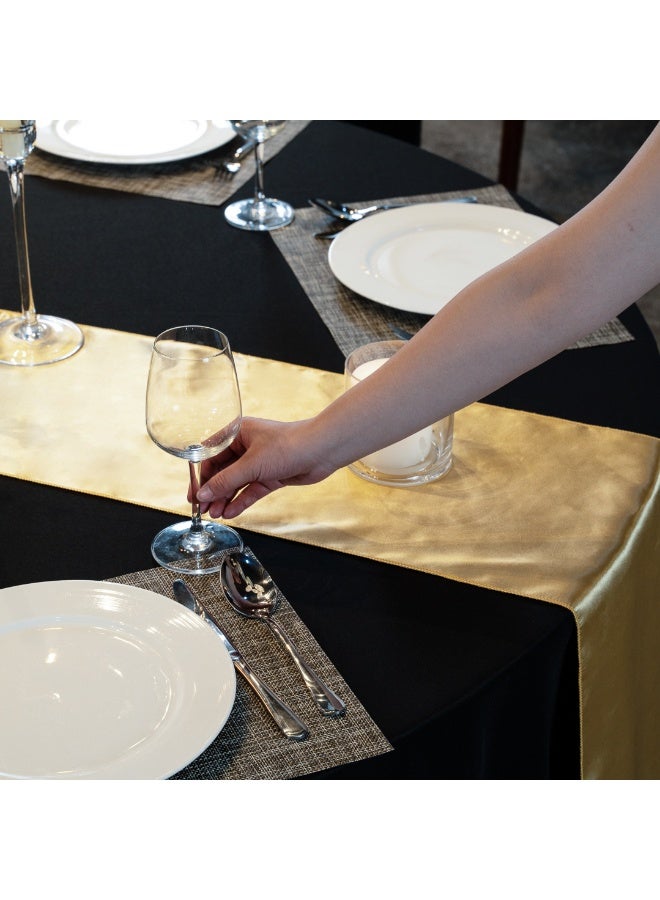 Restaurantware Table Tek 12 x 108 Inch Table Runners, 10 Satin Long Table Runners - Machine Washable, Decorative, Light Yellow Polyester Party Table Runners, For Weddings And Events, - Image 5