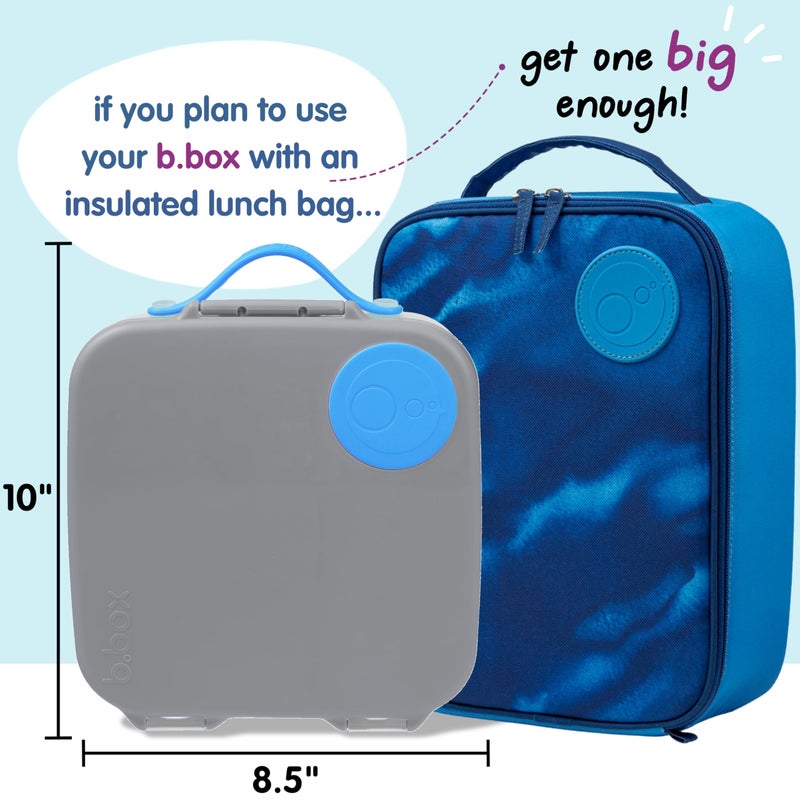 b.box Oversized Lunch Box for Kids: Bento Box with 4 Compartments (2 Leak Proof), Removable Divider, Gel Cold Pack. For Older Kids and Big Eaters Ages 3+. School Supplies. 8½ Cup Capacity - Image 2