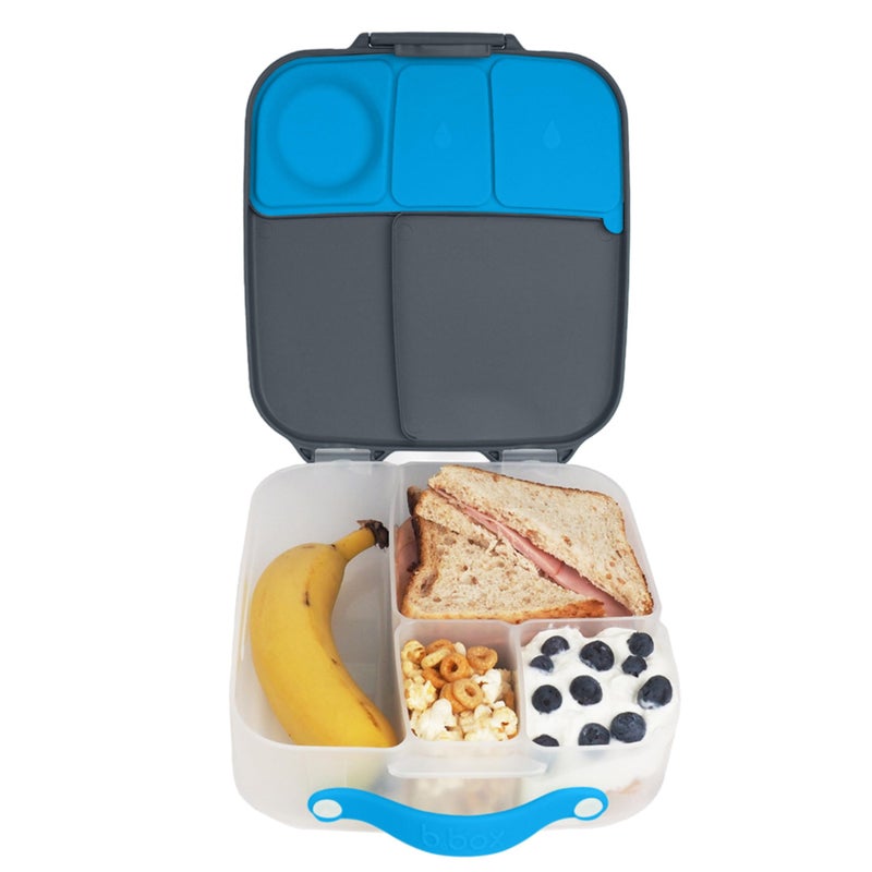 b.box Oversized Lunch Box for Kids: Bento Box with 4 Compartments (2 Leak Proof), Removable Divider, Gel Cold Pack. For Older Kids and Big Eaters Ages 3+. School Supplies. 8½ Cup Capacity - Image 1