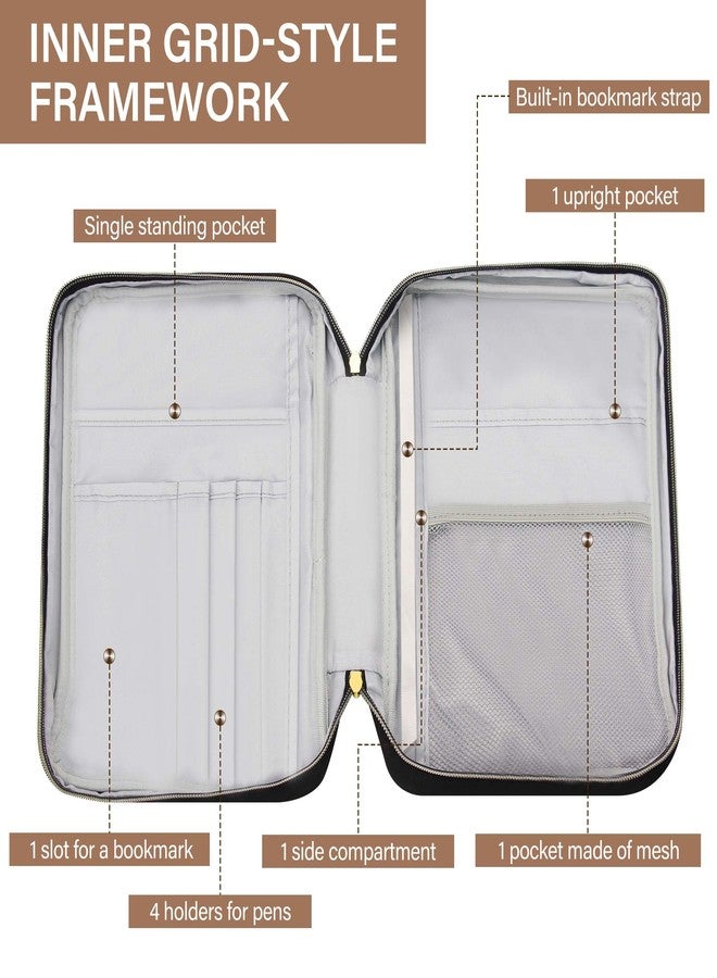 GUEER Bible Cover for Women, Bible Holder, Bible Cover Carrier Carrying Organizer Bag, God is Within Her She Will Not Fall, Zipper and Pockets for Standard Size Bible, Gift for Women（greybrown） - Image 3