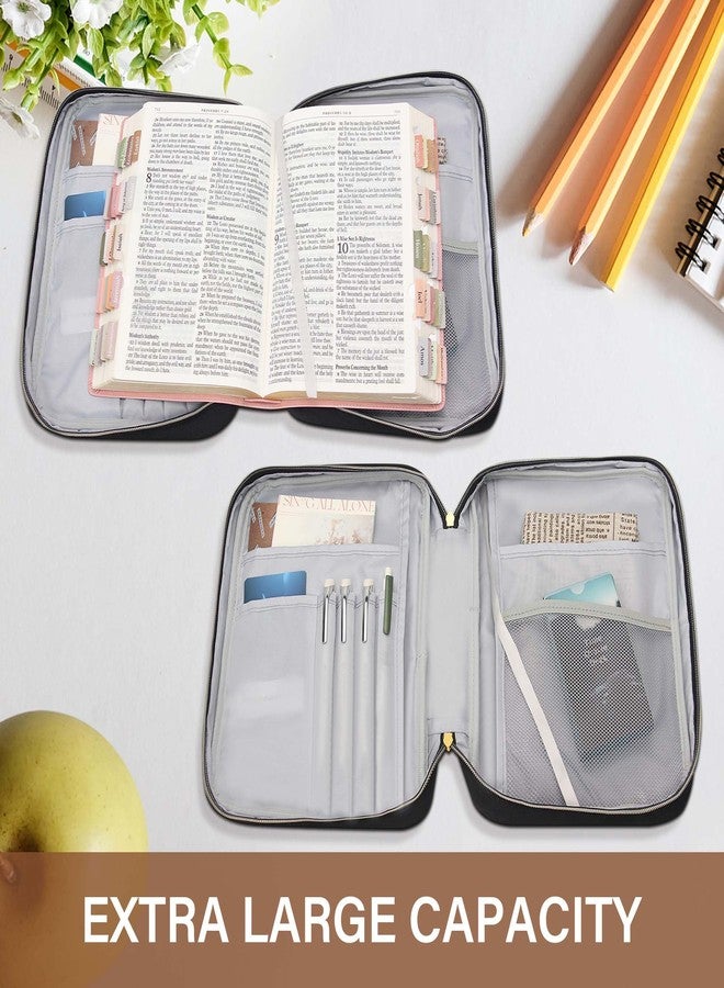 GUEER Bible Cover for Women, Bible Holder, Bible Cover Carrier Carrying Organizer Bag, God is Within Her She Will Not Fall, Zipper and Pockets for Standard Size Bible, Gift for Women（greybrown） - Image 4