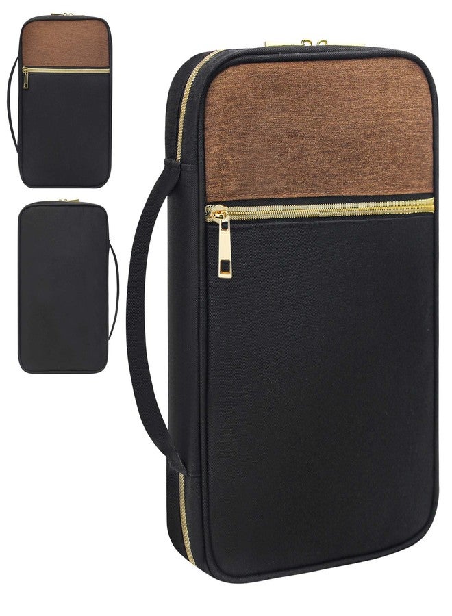 GUEER Bible Cover for Women, Bible Holder, Bible Cover Carrier Carrying Organizer Bag, God is Within Her She Will Not Fall, Zipper and Pockets for Standard Size Bible, Gift for Women（greybrown） - Image 1