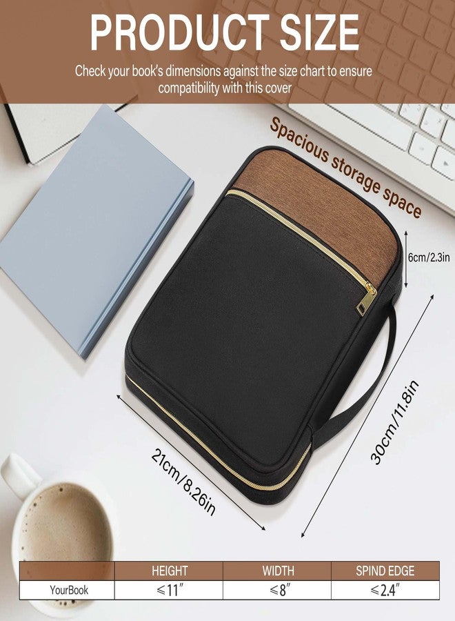 GUEER Bible Cover for Women, Bible Holder, Bible Cover Carrier Carrying Organizer Bag, God is Within Her She Will Not Fall, Zipper and Pockets for Standard Size Bible, Gift for Women（greybrown） - Image 2