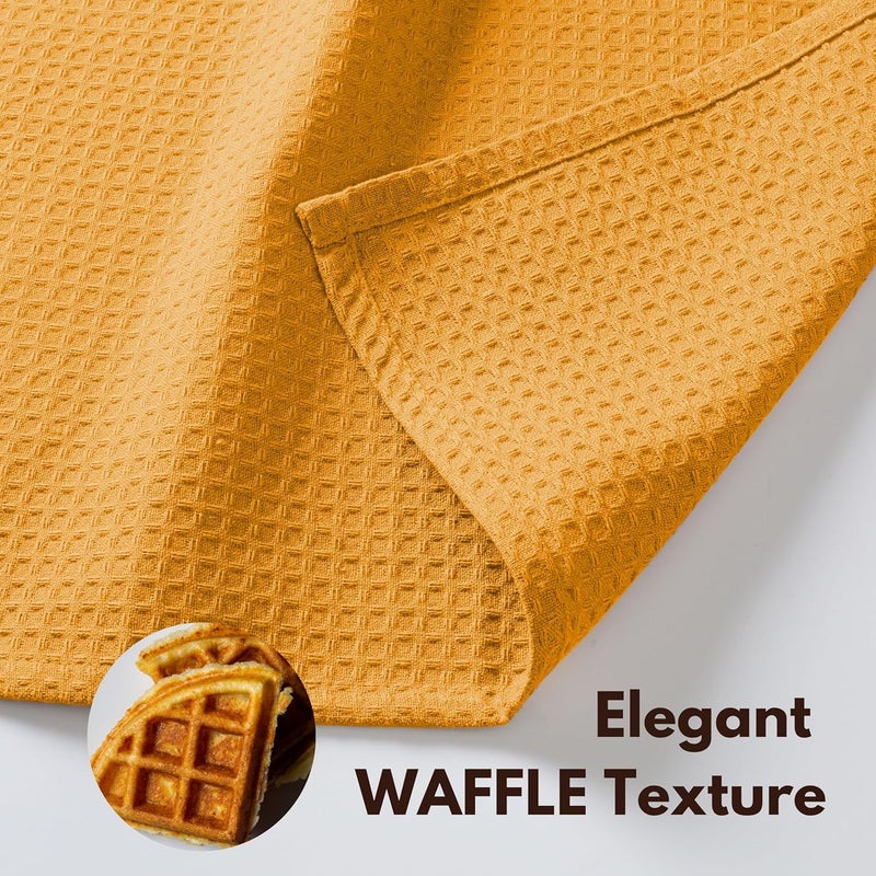 Native Fab Waffle 12 Pack Dish Cloths  100 Cotton Absorbent Quick Drying Washable Towels for Cleaning Cooking  Great for Home Restaurants Bars Multi Purpose Use  12x12  Mustard Yellow - Image 5