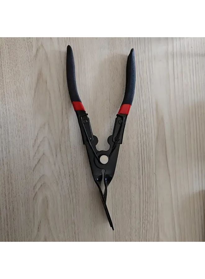 Black Auto Door Panel Trim Clip Removal Pliers Spring Loaded No Needed - Image 1